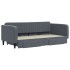 Sofá cama nido con cajones terciopelo gris oscuro 100x200