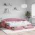Sofá cama nido con cajones terciopelo rosa 80x200
