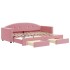 Sofá cama nido con cajones terciopelo rosa 80x200