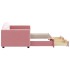 Sofá cama nido con cajones terciopelo rosa 80x200