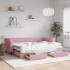 Sofá cama nido con cajones terciopelo rosa 80x200