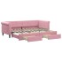 Sofá cama nido con cajones terciopelo rosa 80x200