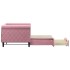 Sofá cama nido con cajones terciopelo rosa 80x200