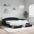 Sofá cama nido con cajones terciopelo negro 90x190