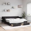 Sofá cama nido con cajones tela negro 90x190 cm
