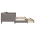 Sofá cama nido con cajones tela gris taupe 80x200