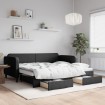 Sofá cama nido con cajones tela negro 90x190 cm