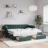 Sofá cama nido con cajones terciopelo verde oscuro 80x200
