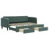 Sofá cama nido con cajones terciopelo verde oscuro 80x200