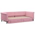 Sofá cama nido con cajones terciopelo rosa 90x200