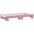 Sofá cama nido con cajones terciopelo rosa 90x200