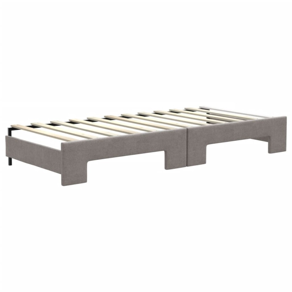 Sofá cama nido con cajones tela gris taupe 80x200