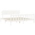 Estructura de cama con cabecero madera maciza blanco 200x200