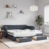 Sofá cama nido con cajones terciopelo gris oscuro 90x190