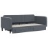 Sofá cama nido con cajones terciopelo gris oscuro 90x190