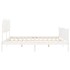 Estructura de cama con cabecero madera maciza blanco 200x200