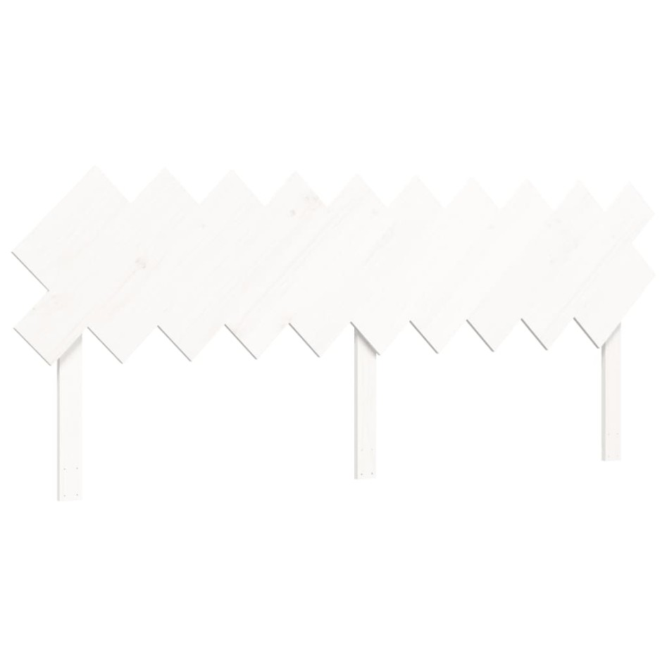 Estructura de cama con cabecero madera maciza blanco 200x200