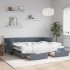 Sofá cama nido con cajones terciopelo gris oscuro 90x200