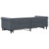 Sofá cama nido con cajones terciopelo gris oscuro 90x200