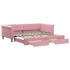 Sofá cama nido con cajones terciopelo rosa 100x200