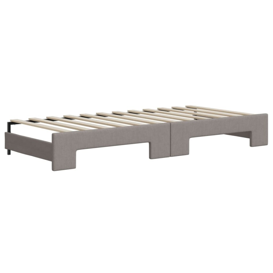 Sofá cama nido con cajones tela gris taupe 80x200