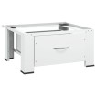 Soporte pedestal para lavadora con cajón blanco