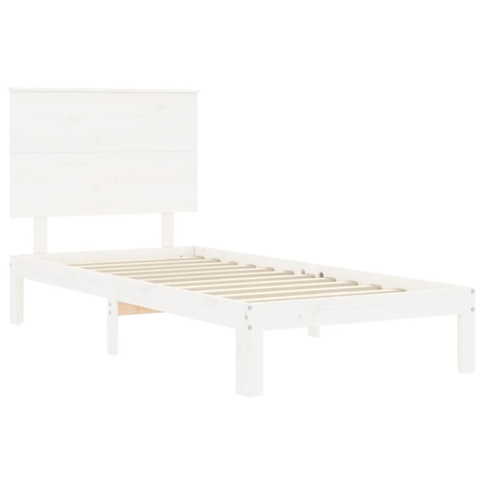 Estructura de cama con cabecero madera maciza