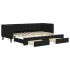 Sofá cama nido con cajones terciopelo negro 80x200