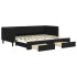 Sofá cama nido con cajones terciopelo negro 90x200