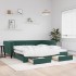 Sofá cama nido con cajones terciopelo verde oscuro 100x200