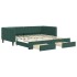 Sofá cama nido con cajones terciopelo verde oscuro 100x200