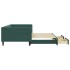 Sofá cama nido con cajones terciopelo verde oscuro 100x200