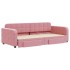 Sofá cama nido con cajones terciopelo rosa 90x200