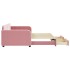 Sofá cama nido con cajones terciopelo rosa 90x200
