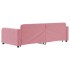 Sofá cama nido con cajones terciopelo rosa 90x200