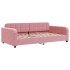 Sofá cama nido con cajones terciopelo rosa 90x200