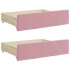 Sofá cama nido con cajones terciopelo rosa 90x200