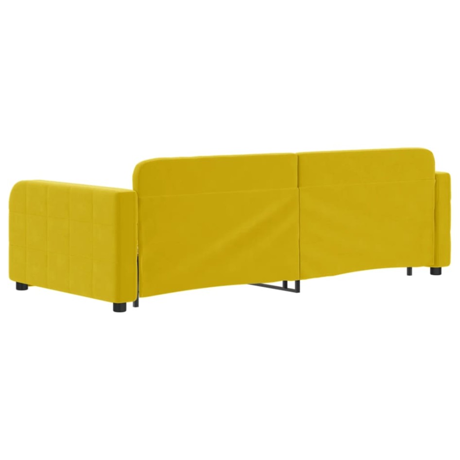 Sofá cama nido con cajones terciopelo amarillo 90x200