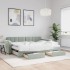 Sofá cama nido con cajones terciopelo gris claro 80x200
