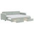 Sofá cama nido con cajones terciopelo gris claro 80x200