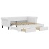 Sofá cama nido con cajones cuero sintético blanco 90x200