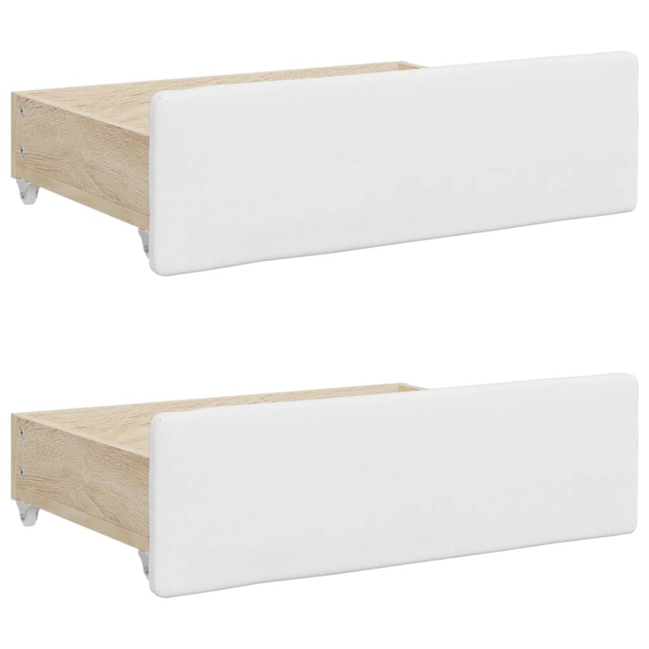 Sofá cama nido con cajones cuero sintético blanco 90x200