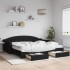 Sofá cama nido con cajones tela negro 100x200