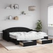 Sofá cama nido con cajones tela negro 90x190 cm
