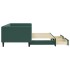 Sofá cama nido con cajones terciopelo verde oscuro 90x200