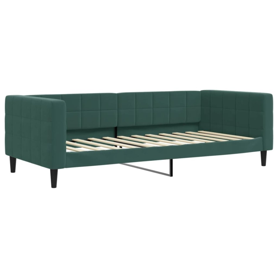 Sofá cama nido con cajones terciopelo verde oscuro 90x200