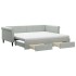 Sofá cama nido con cajones terciopelo gris claro 90x200