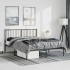 Estructura cama sin colchón con cabecero metal negro 150x200