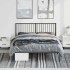 Estructura cama sin colchón con cabecero metal negro 150x200