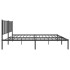 Estructura cama sin colchón con cabecero metal negro 150x200
